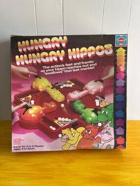 Hungry Hungry Hippos Board Game By Hasbro 1978 Vintage Complete